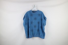 Vintage 90s Streetwear Womens 3X Faded Velour Snowflake Sleeveless Sweat... - $34.60