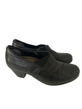 EARTH Womens Shoes Black GLORY Side Zip  Casual Block Heel Loafers Comfort 8.5 - £15.02 GBP