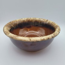 Hull Brown Small 5.5 Inch Bowl Drip Glaze Oven Proof Made In USA Vintage - £13.83 GBP