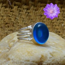 Anniversary Jewelry Gift For Girls Chalcedony Gemstone 925 Silver Cluster Ring - £5.87 GBP
