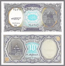 Egypt P189, 10 Piastres, improved Sphinx scene / Mohammed Ali mosque, 19... - £0.79 GBP