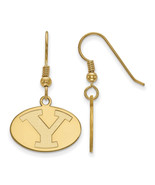 SS w/GP Brigham Young University Small Disc Logo Dangle Earrings - £59.89 GBP