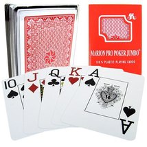 Marion Pro Jumbo Index - 100% Red Plastic Poker Playing Cards - $11.88