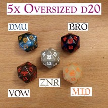 MTG - 5x Oversized d20 Life Counters 20-Sided Dice -ZNR MID VOW DMU BRO (Transf) - £23.87 GBP