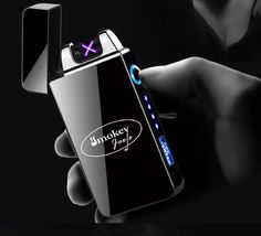 Dual Arc Electric USB Lighter Rechargeable Plasma Windproof NoFlame Smokey Joe&#39;s - £14.83 GBP