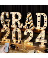 2024 Graduation Decorations - 8 LED Marquee Light up Letters &#39;GRAD 2024&#39;... - £27.91 GBP