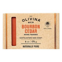 Olivina Men Bar Soap Bourbon Cedar 6 oz - £11.74 GBP