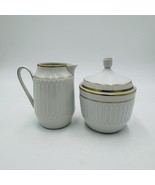 Hutschenreuter Luxor Germany Porcelain 3106 Creamer &amp; Sugar White Gold T... - €108,68 EUR