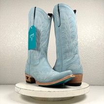 NEW Lane LEXINGTON Light Blue Cowboy Boots Womens 7.5 Leather Western Snip Toe - £192.21 GBP