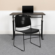 Black Stack Chair-Black Frame RUT-188-BK-GG - £75.24 GBP