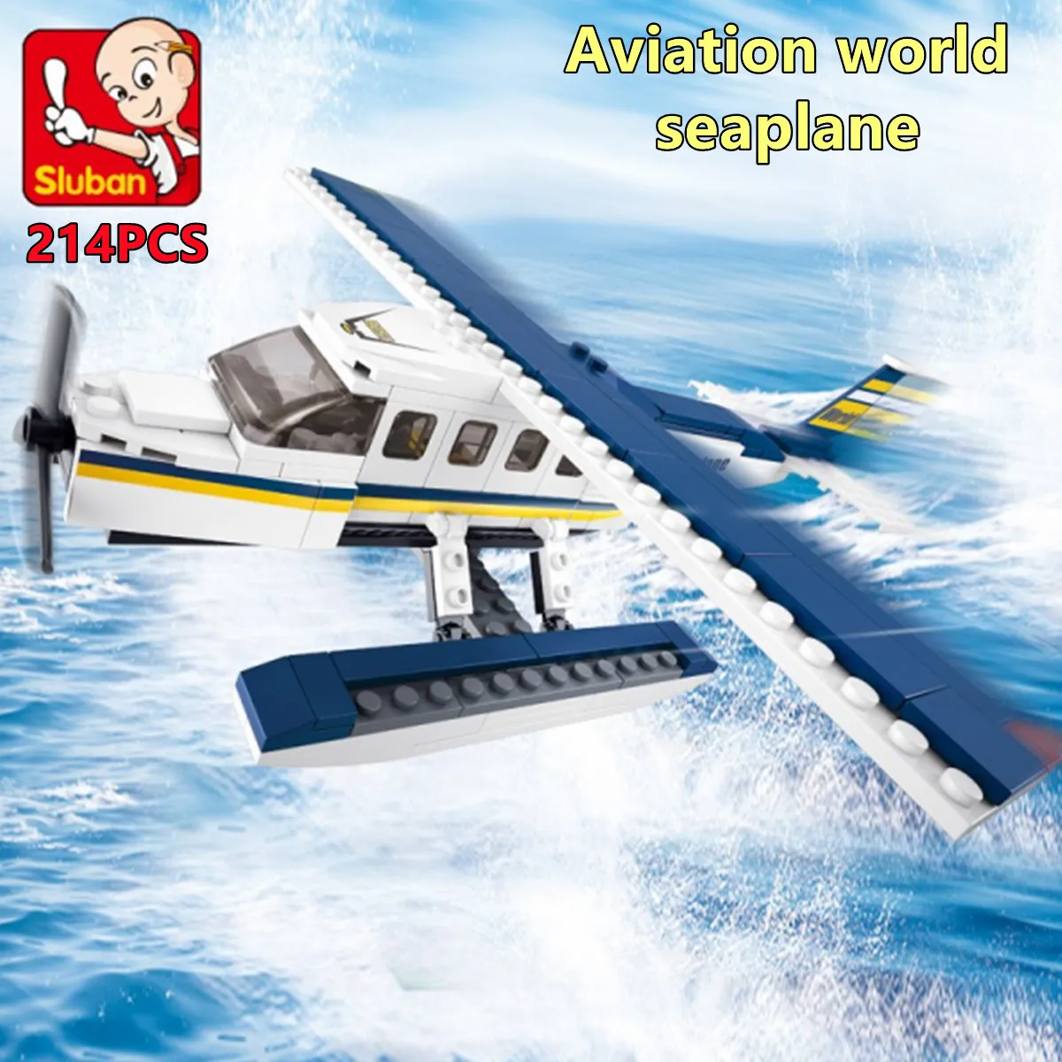 Sluban Building Block Toys Aviation Z Water Plane 214PCS Bricks B0361/B0651 - £20.27 GBP