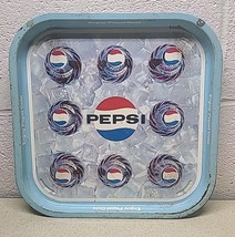 Vintage 1960&#39;s Ice Chest Enjoy Pepsi-Cola 13&quot; Square Metal Advertising Tray - $12.89