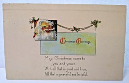 Santa Claus Christmas Greetings Postcard 1921 Auburn Indiana L&amp;E Series 4256 - $12.35