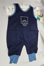 Baby Vintage Carter&#39;s Blue Teddy Bear Overalls Bodysuit Clothes Romper 3... - $29.69