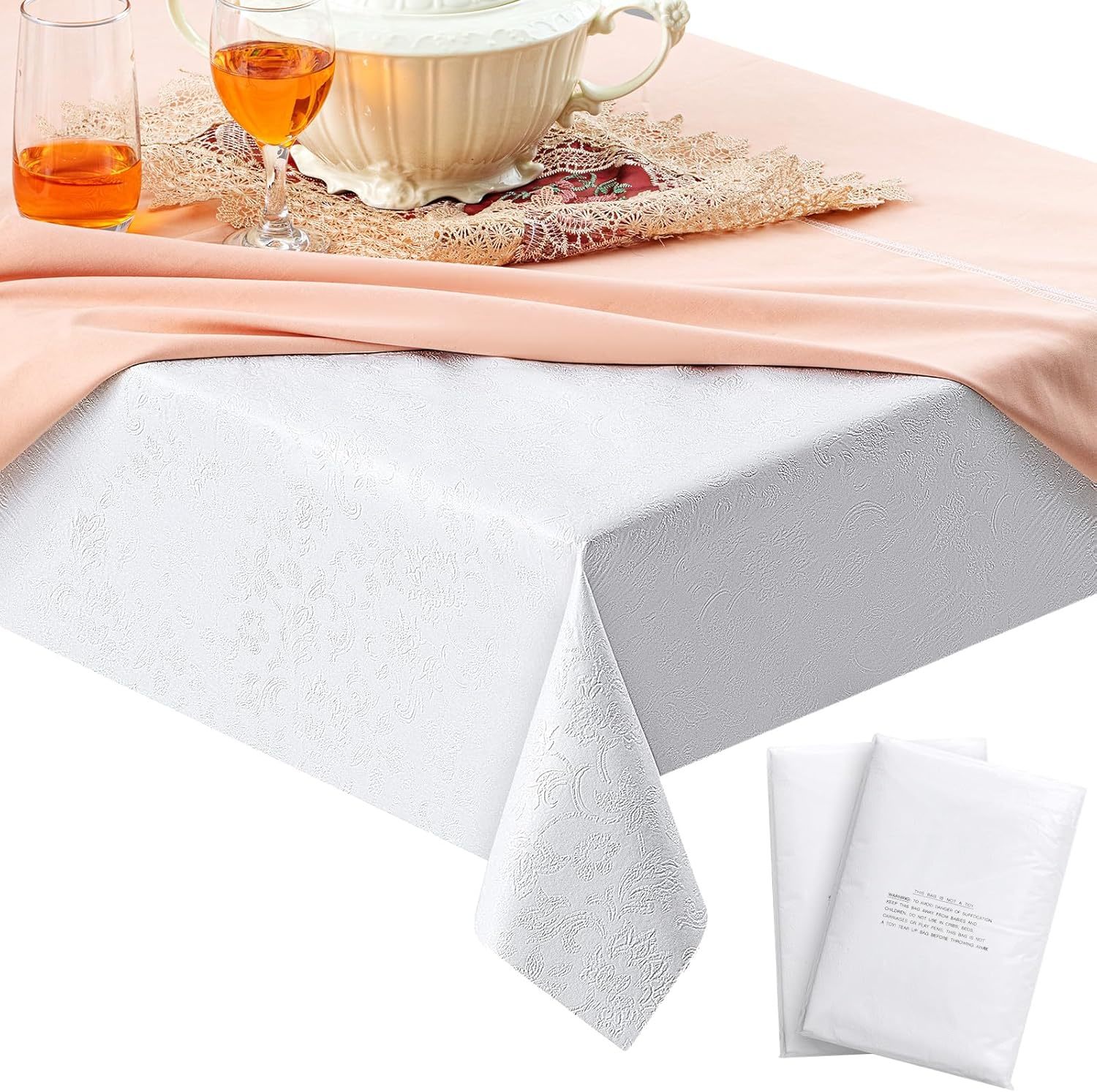 2 Pack Vinyl Table Pad Protector, Waterproof Cushioned, Rectangle,52&quot; X 90&quot; - $34.92