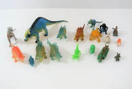 Toy Dinosaur Lot of 18 Plastic Rubber Stegosaurus Rhinoceros Brontosaurus +More - £23.14 GBP