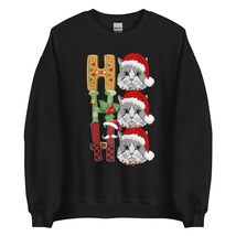 HO HO HO Santa Ragdoll Christmas Sweatshirt | Cat Lover Unisex Sweatshirt Black - £22.74 GBP+