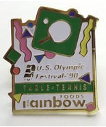 Rainbow Foods U.S. Olympic Festival 1990 TABLE TENNIS Lapel Hat Pin - $6.00