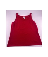 Chicos Silk Blend Tank Top Womens Size 2 Red Sleeveless Shirt Casual Plain - $10.45