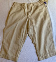 Essentials Style Beige Khaki Capris 100% Cotton Size 16 NWT - $14.65