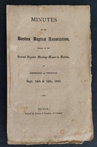 1822 antique BOSTON BAPTIST ASSOCIATION MINUTES history methuen genealog... - $89.05