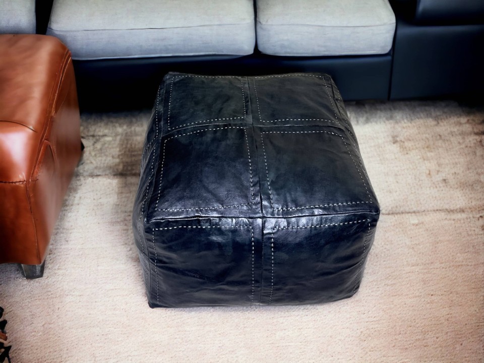 Embrace Timeless Elegance with Our Exquisite Large Black Square Leather ... - $450.03