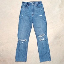 Abercrombie &amp; Fitch Ankle Straight Ultra High Rise Curve Love Jeans Size 25/0R - £19.65 GBP