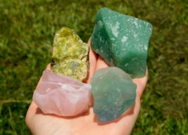 Rose Quartz Green Aventurine Green Fluorite Green Opal Natural Stone Set... - £20.32 GBP
