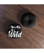 Adventure-Inspired Tufted Floor Pillow with &quot;Wild&quot; Text Design - £74.28 GBP+