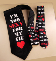 Mens Sexy tie - black brocade i&#39;m too sexy for my tie - groomsman gift -... - £43.86 GBP