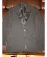 MENS BLACK ONE BUTTON RAFFINATI FORMAL SPECIAL EVENT TUXEDO TOP JACKET 4... - $79.19