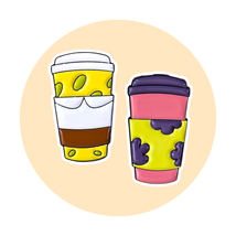 SpongeBob SquarePants Enamel Pins: SpongeBob and Patrick Star Coffee Cups - $457.90 MXN