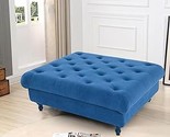 Square Upholstered Ottoman Linen Footrest Stool Cocktail Ottoman Coffee ... - $589.99