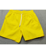 Lands&#39; End Trunk Shorts Mens Small Yellow Thermal Lined Elastic Waist Dr... - $29.26 CAD