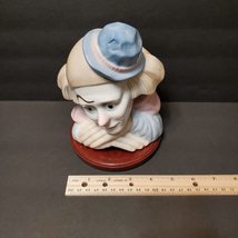 Sad Clown Head Figurine on Wood Base, Meico Porcelain, Paul Sebastian Feelings image 13