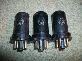  Vintage Lot of 3 RCA 6SJ7 Black Metal Can Vacuum Tubes All Tested Good - $21.77
