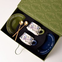 Designer Mosley Style Coffee Cup Set  Premium Gift Box with Spoon - $58.99