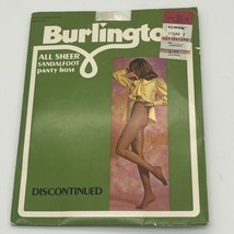 Vintage Burlington All Sheer Sandalfoot Pantyhose Off White Size LONG NO... - £10.47 GBP