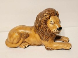 Vintage Ceramic Lion Figurine Laying Down Art Pottery MCM 11&quot; L Rare EUC - £31.96 GBP