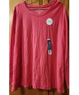 NWT LADY&#39;S FADED GLORY  PEACHY PINK COLORED SCOOP-NECK LONG SLEEVE T&#39; SHIRT - $10.14 CAD