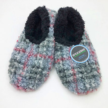 Snoozies Men&#39;s Slippers Boucle Plaid Gray Men&#39;s Large 11/12 - £11.60 GBP