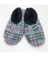 Snoozies Men&#39;s Slippers Boucle Plaid Gray Men&#39;s Large 11/12 - £11.67 GBP