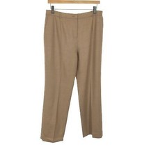 Womens Petite Size 12 12P Pendleton Tan Pure Wool Flannel Dress Trouser Pants - £30.83 GBP