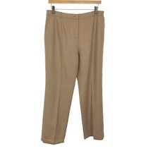 Womens Petite Size 12 12P Pendleton Tan Pure Wool Flannel Dress Trouser Pants - £29.31 GBP