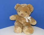 Carters Tykes baby brown bear plush toy I&#39;m so cuddly cute neck ribbon bow - $7.27