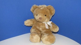 Carters Tykes baby brown bear plush toy I&#39;m so cuddly cute neck ribbon bow - $7.27