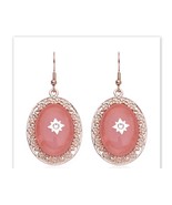 NEW  Cherry Quartz and Pink Austrian Crystal Rosetone Earrings Pink Aust... - $96.65 CAD