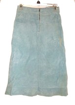 Dollhouse Light Blue Below Knee 100% Genuine Suede Leather Skirt Size X-... - $58.50