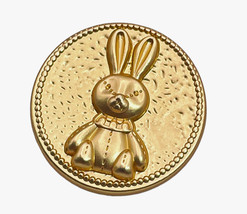 Rabbit Bunny Gold tone  Metal Main Front Buttons .85&quot; - £3.86 GBP