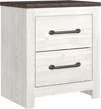 Signature Design By Ashley Gerridan Coastal Two Drawer Nightstand, White/Gray - £149.50 GBP